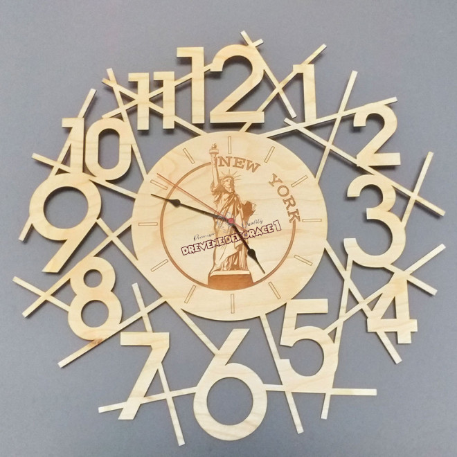 Wall Wooden Clock New York